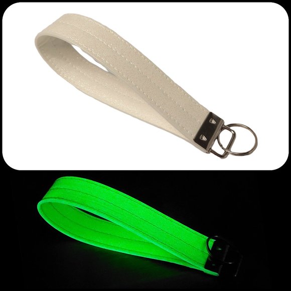 Glow in the Dark Key Lanyard Wristlet Strap Made in USA Rainbow Spiderweb Goth - Picture 7 of 8